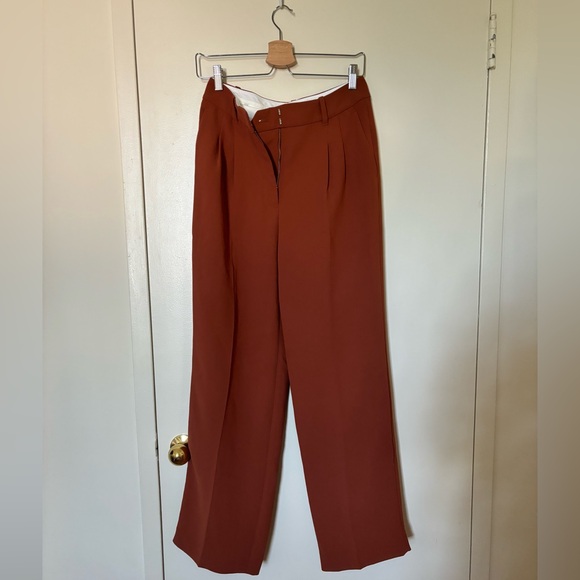 Aritzia Wilfred Effortless Crepe Pleated Pants - Anise Brown - Size 6 Short - Picture 14 of 14